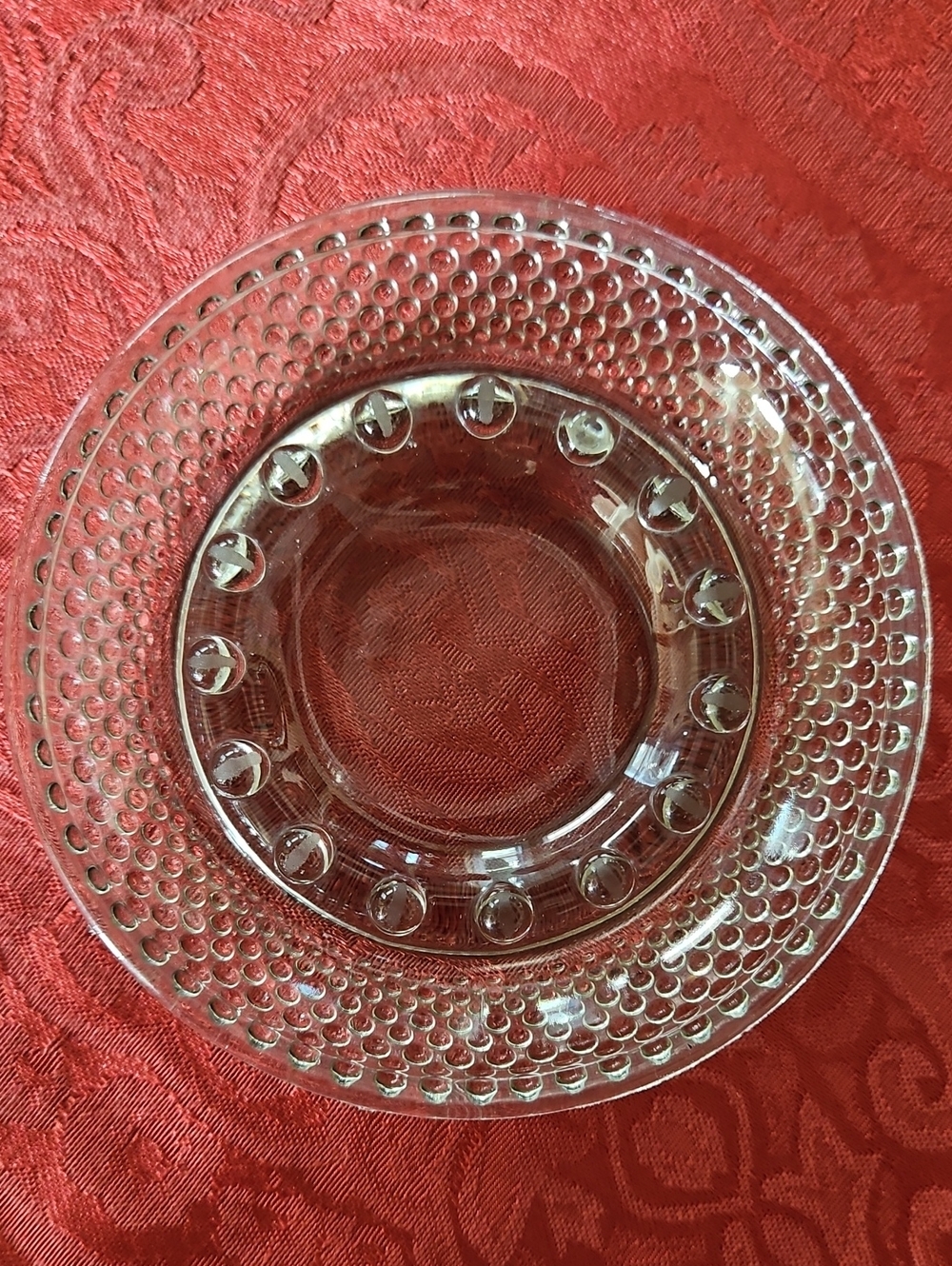 Vtg Mid Century Anchor Hocking Bubble Glass "Boopie"Hobnail Ashtray Trinket Dish